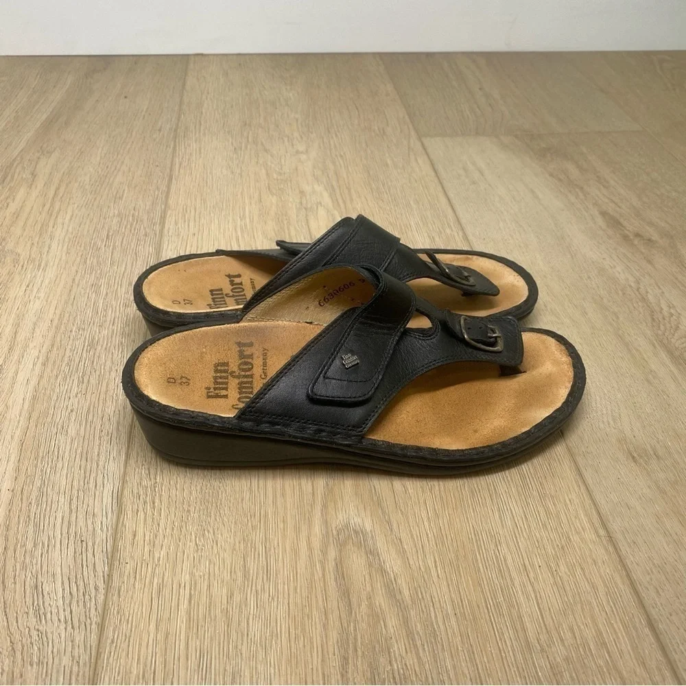 Finn Comfort Black Thong Sandals Size 37 / US 6 - 6.5